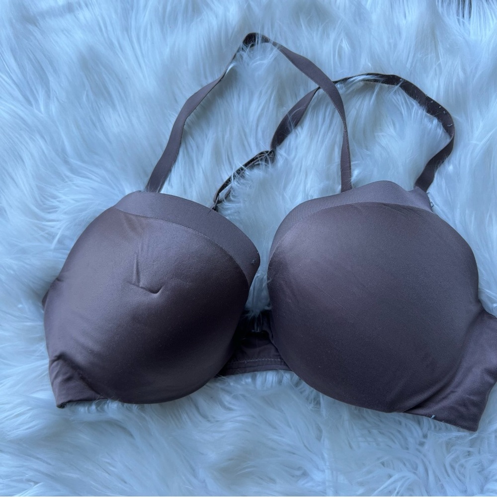 Victoria’s Secret Cocoa Brown Shiny Racerback Strappy Bra